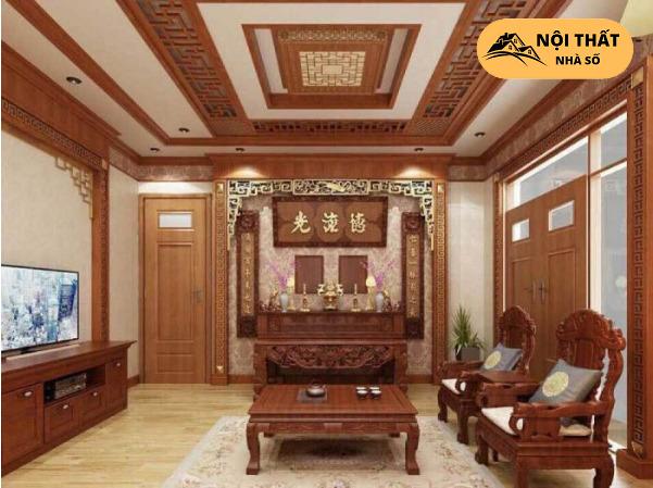 Mẫu phòng thờ nhà cấp 4 phong cách cổ điển cực kỳ hoài cổ