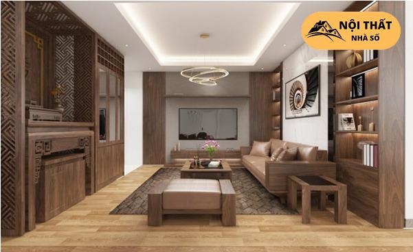 Mẫu thiết kế phòng thờ tích hợp chung phòng khách