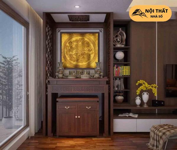 Mẫu phòng thờ thiết kế tại vị trí riêng khu vực góc phòng