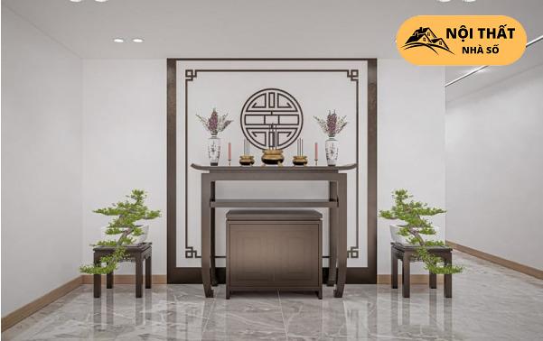 Mẫu thiết kế phòng thờ cho dạng nhà ống 2 tầng