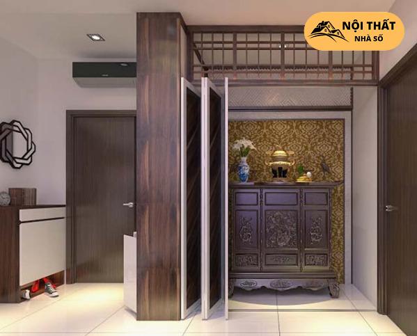 Mẫu bàn thờ dành cho chung cư dạng tủ