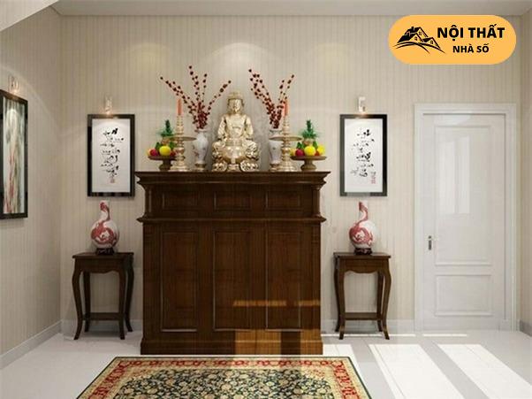 Mẫu thiết kế phòng thờ gác mái với phong cách đơn giản