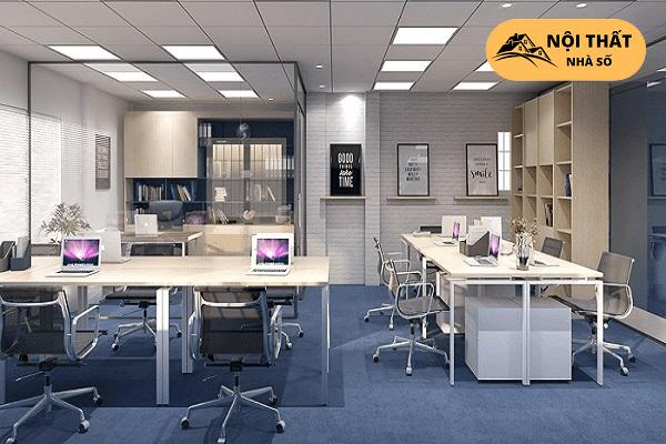 Văn phòng làm việc được thiết kế tối giản để làm việc nhóm