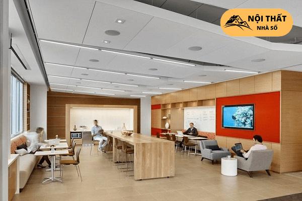 Văn phòng được sử dụng nội thất gỗ công nghiệp đẹp