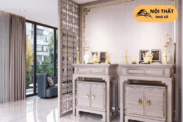 Mẫu phòng thờ tân cổ điển cho nhà ống 4