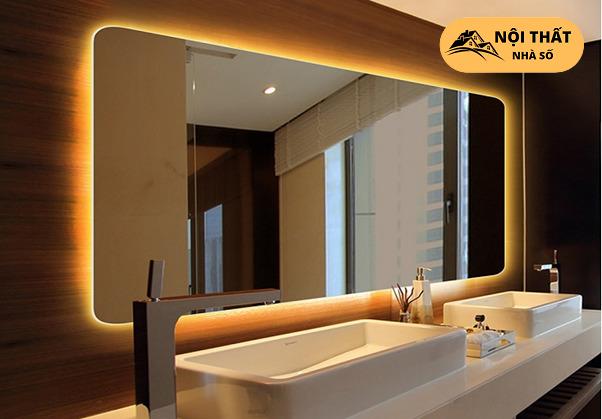 Sử dụng loại gương lớn để tăng diện tích nhà vệ sinh