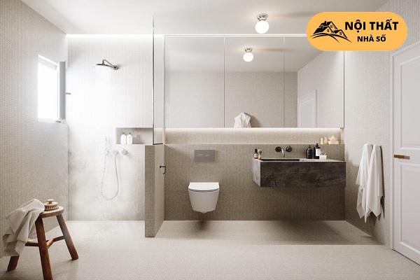 Quý khách nên chọn gạch ốp tường kèm với màu sắc và hoa văn phù hợp với tổng thể phòng