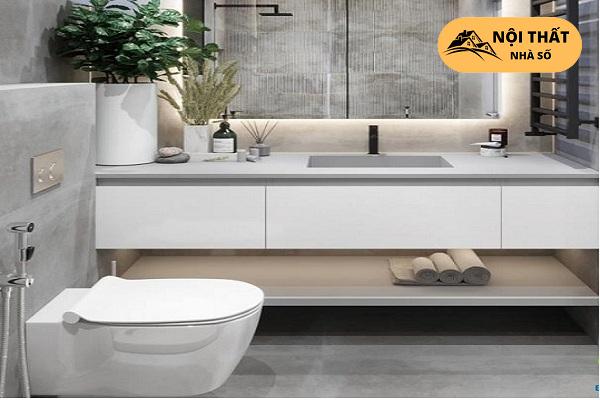 Thiết kế sang trọng có phần gương lớn và cửa sổ nhỏ giúp tạo cảm giác căn phòng trở nên thoáng và rộng hơn