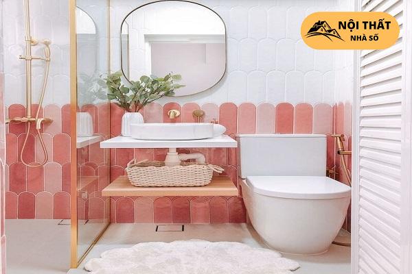 Gạch ốp tường linh hoạt tạo một không gian nhìn rất dịu dàng dễ thương