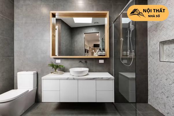 Mẫu thiết kế với bộ thiết bị nhà vệ sinh hiện đại