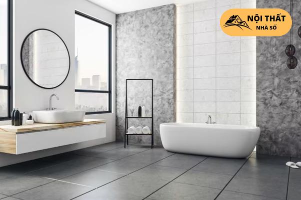 Mẫu nhà vệ sinh với thiết kế tối giản và vật dụng hiện đại