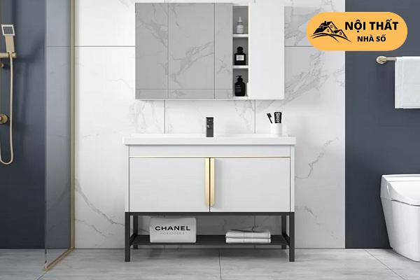 Tủ lavabo gam màu trắng sang trọng