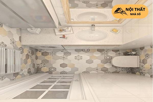 Mẫu 9: Mẫu này sử dụng đá hoa văn đẹp để tăng lên tính thẩm mỹ