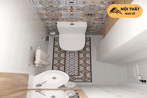 Mẫu 10: Mẫu này dùng gạch hoa văn tối để giảm để loại vết bẩn