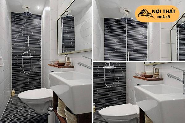 Mẫu 14: Vẫn nhấn vào điểm gạch lát tường làm điểm nhấn cho cả không gian