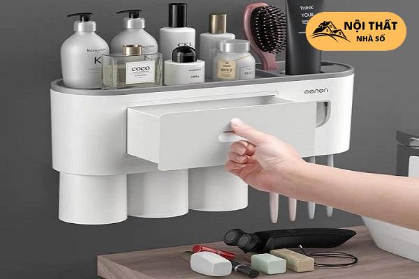 Kệ đa năng đựng sữa rửa mặt, sữa tắm, bàn chải là công cụ nên có trong một không gian nhà tắm cao cấp