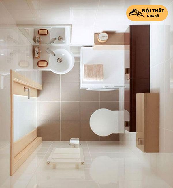 Mẫu nhà vệ sinh bố trí đơn giản và tiện nghi