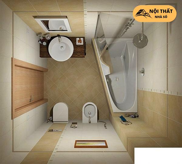 Mẫu thiết kế nhà vệ sinh tận dụng góc chết của không gian