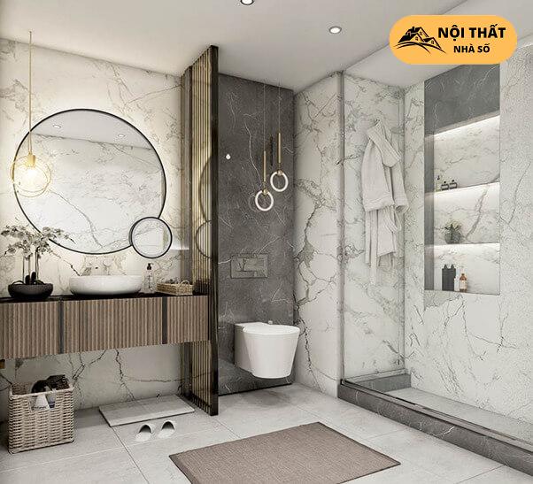 Phòng tắm được phối hài hòa tạo nên đẳng cấp