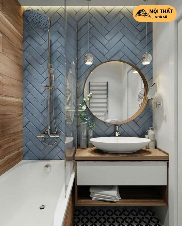 Thiết kế nhà vệ sinh nhỏ gọn với bồn tắm