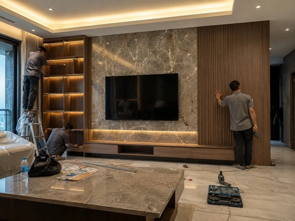 Thi công nội thất phòng khách